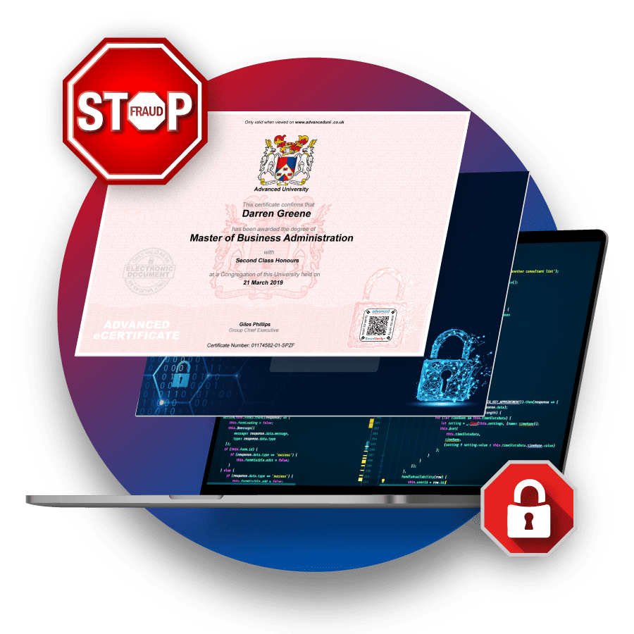 Digital Certificates Web displaying multiple layers of security and certificates.