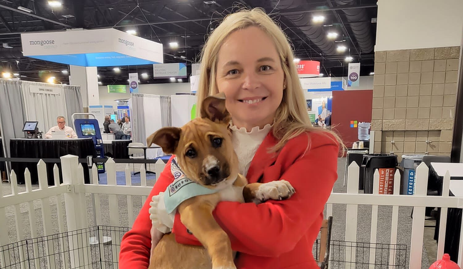 Georgina - Director with a puppy - happy