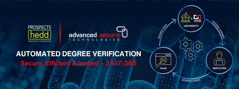 Process overview of the automated verification process developed by Advanced Secure Technologies and Hedd 